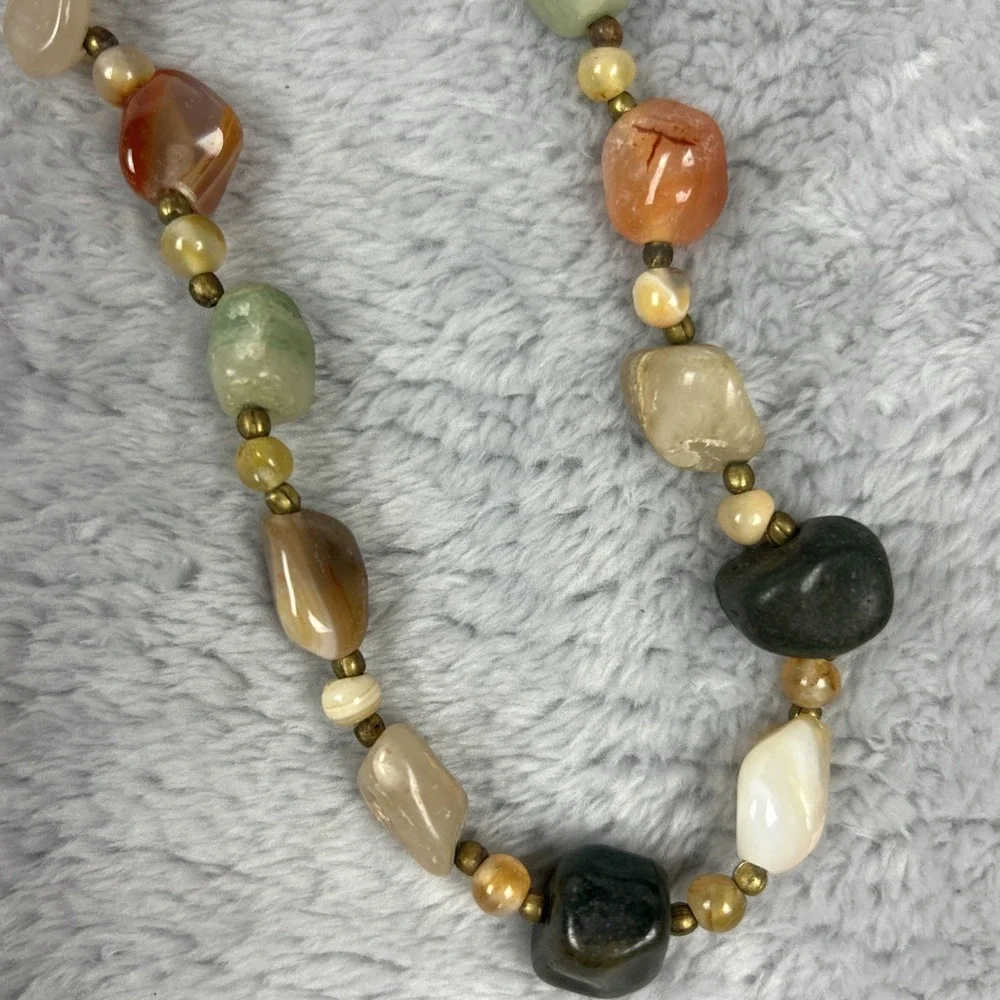 Vintage Tumbled Agate Necklace 30
